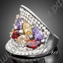 Кольцо Multicolour Water Drop Cubic Zirconia Ring Platinum Plated SWA ELEMENTS Austrian Crystal Multicolour